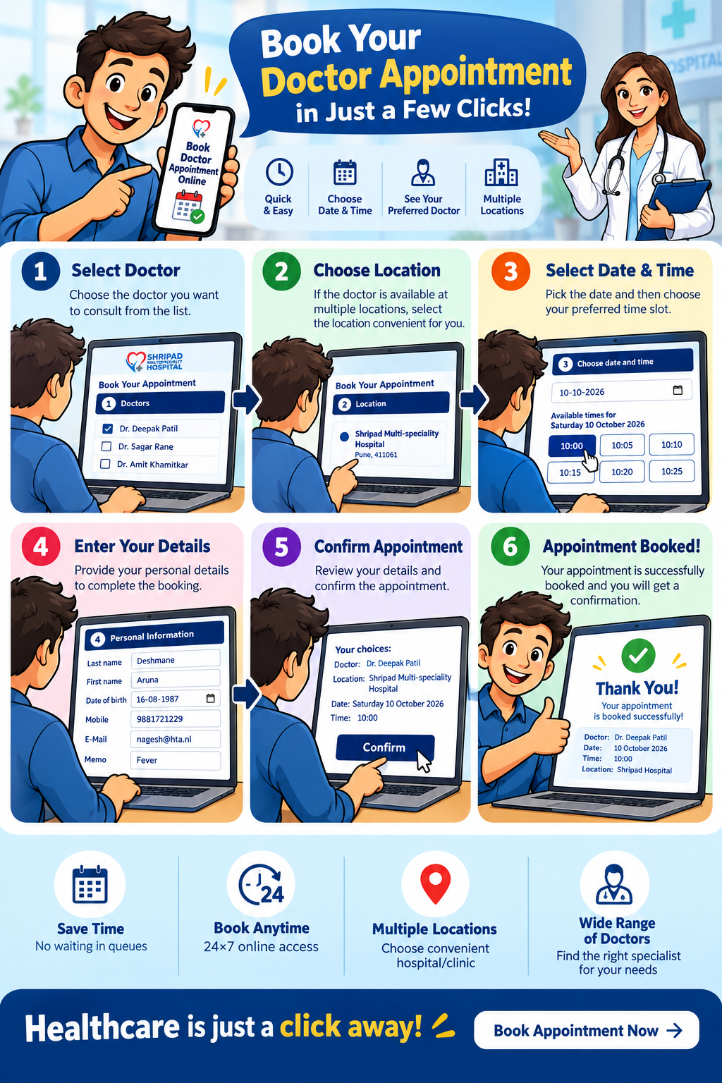 Online appointment booking journey